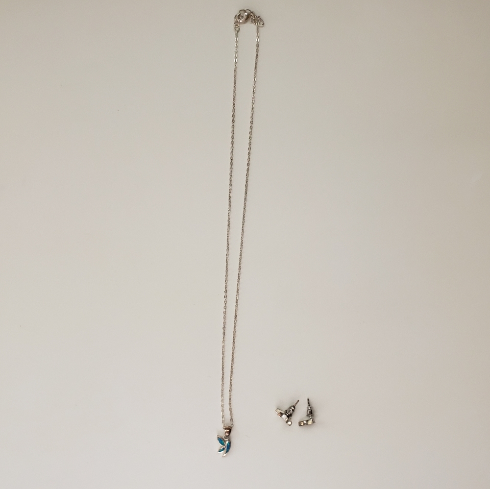 Matching Butterfly Necklace & Earrings